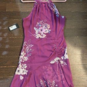 NWT Marciano Guess Purple Floral Halter Dress Sz S